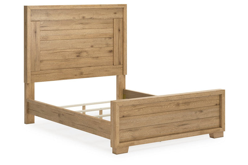 Galliden Light Brown Queen Panel Bed - Gate FurnitureQueen Bed