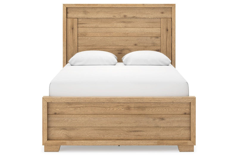 Galliden Light Brown Queen Panel Bed - Gate FurnitureQueen Bed