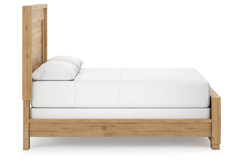 Galliden Light Brown Queen Panel Bed - Gate FurnitureQueen Bed