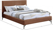 Gallo Vegan Leather King Bed Cognac - Gate FurnitureKing Bed