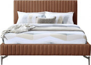 Gallo Vegan Leather King Bed Cognac - Gate FurnitureKing Bed