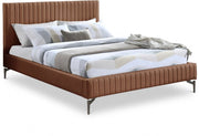 Gallo Vegan Leather King Bed Cognac - Gate FurnitureKing Bed