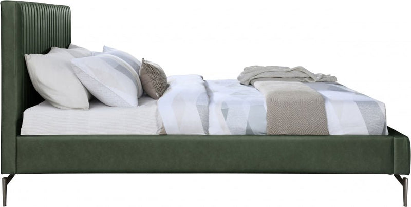 Gallo Vegan Leather King Bed Green - Gate FurnitureKing Bed