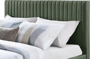 Gallo Vegan Leather King Bed Green - Gate FurnitureKing Bed