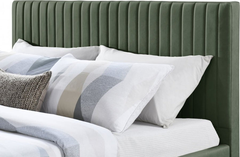 Gallo Vegan Leather King Bed Green - Gate FurnitureKing Bed