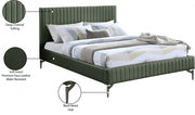Gallo Vegan Leather King Bed Green - Gate FurnitureKing Bed