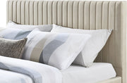 Gallo Vegan Leather Queen Bed Beige - Gate FurnitureQueen Bed