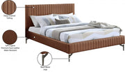 Gallo Vegan Leather Queen Bed Cognac - Gate FurnitureQueen Bed