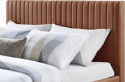 Gallo Vegan Leather Queen Bed Cognac - Gate FurnitureQueen Bed