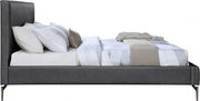 Gallo Vegan Leather Queen Bed Grey - Gate FurnitureQueen Bed