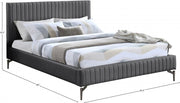 Gallo Vegan Leather Queen Bed Grey - Gate FurnitureQueen Bed