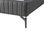 Gallo Vegan Leather Queen Bed Grey - Gate FurnitureQueen Bed