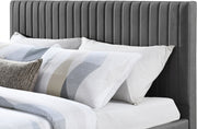Gallo Vegan Leather Queen Bed Grey - Gate FurnitureQueen Bed