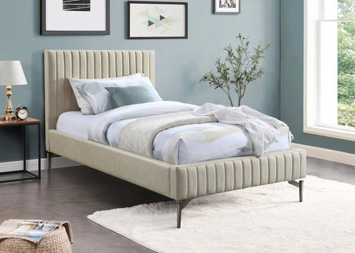 Gallo Vegan Leather Twin Bed Beige - Gate FurnitureTwin Bed