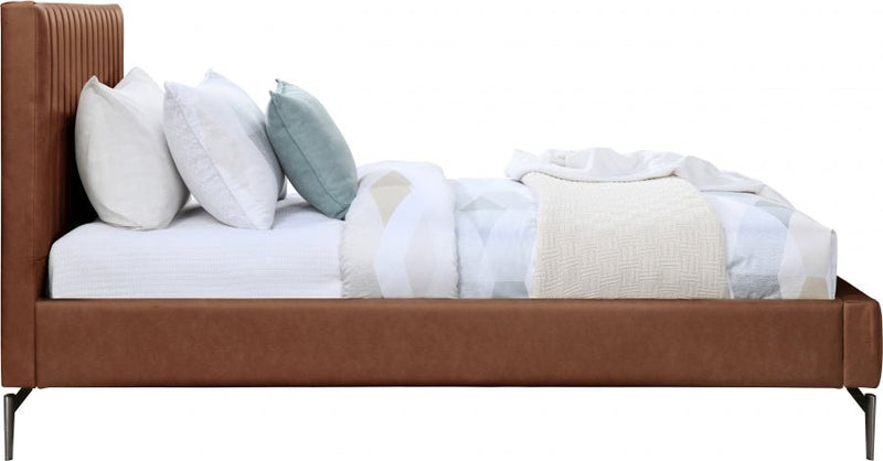 Gallo Vegan Leather Twin Bed Cognac - Gate FurnitureTwin Bed