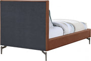 Gallo Vegan Leather Twin Bed Cognac - Gate FurnitureTwin Bed