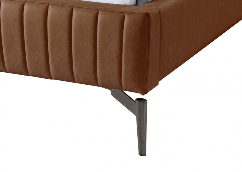 Gallo Vegan Leather Twin Bed Cognac - Gate FurnitureTwin Bed