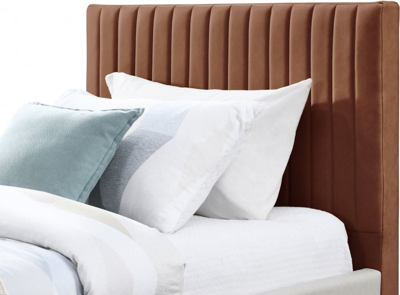 Gallo Vegan Leather Twin Bed Cognac - Gate FurnitureTwin Bed