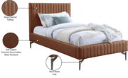 Gallo Vegan Leather Twin Bed Cognac - Gate FurnitureTwin Bed