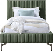 Gallo Vegan Leather Twin Bed Green - Gate FurnitureTwin Bed
