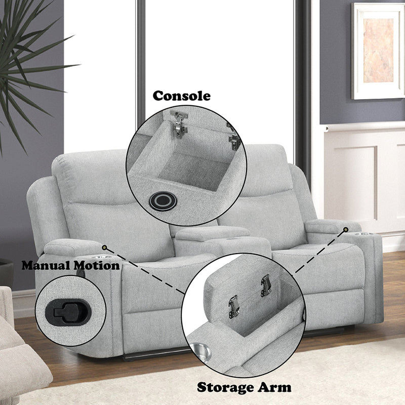 Galya Motion Loveseat w/Console - LV04681