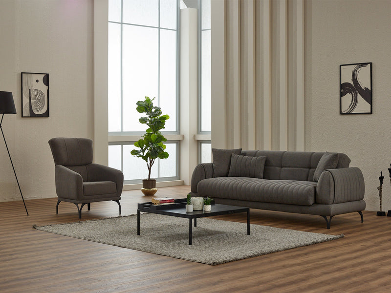 Gamba 3-pieces (Sofa & Loveseat & Chair) Livingroom in Grey - 200-SIM-GAM-GIRNE10-321
