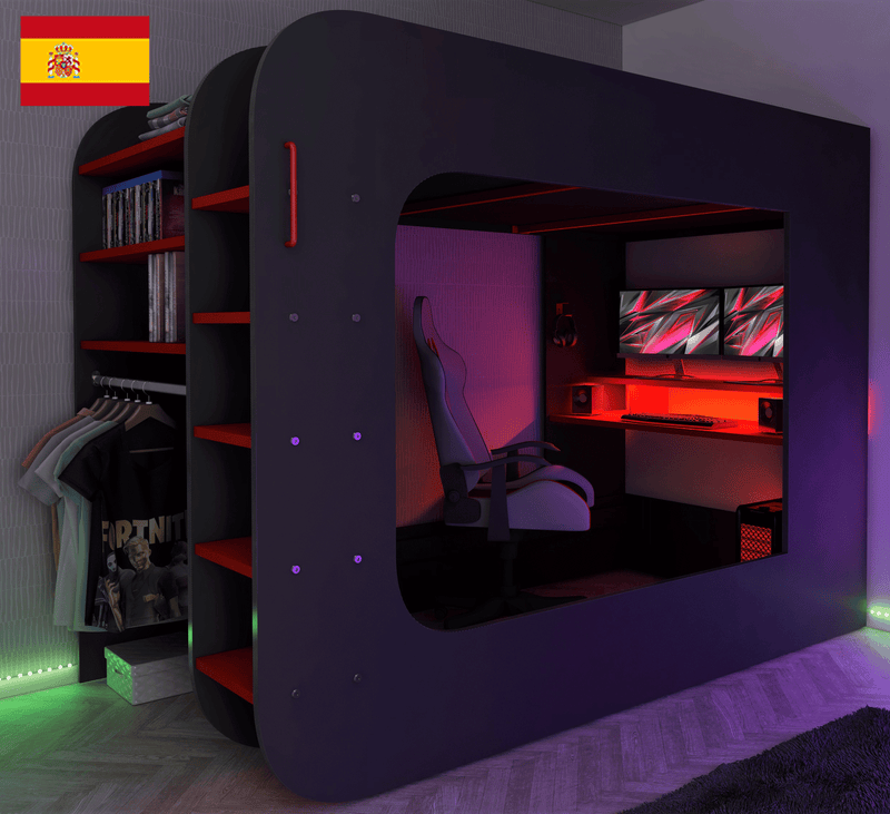 Gamer Bed Red & Black SET - p13194