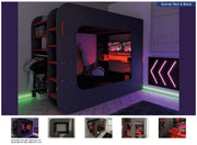 Gamer Bed Red & Black SET - p13194