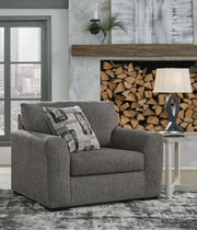 Gardiner Chair and Ottoman in Pewter - PKG015828