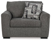 Gardiner Chair and Ottoman in Pewter - PKG015828