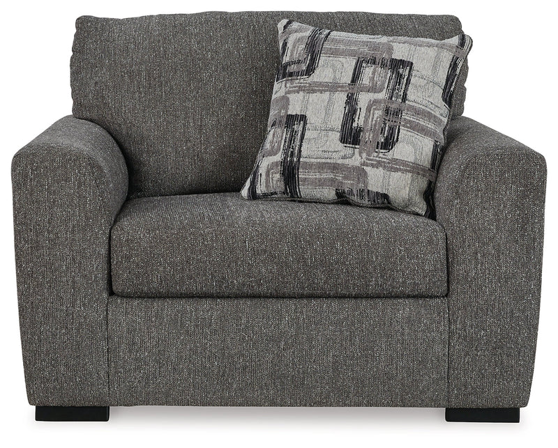Gardiner Chair and Ottoman in Pewter - PKG015828