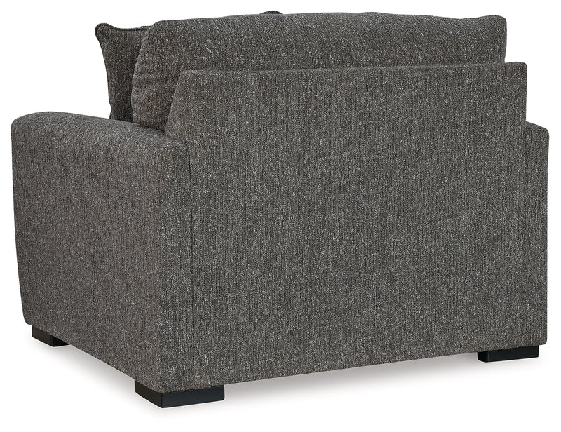 Gardiner Chair and Ottoman in Pewter - PKG015828