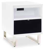Gardoni White/Black Chairside End Table - T756-7