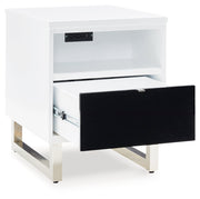 Gardoni White/Black Chairside End Table - T756-7