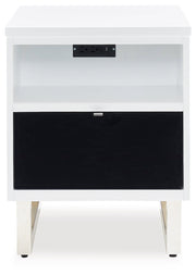 Gardoni White/Black Chairside End Table - T756-7