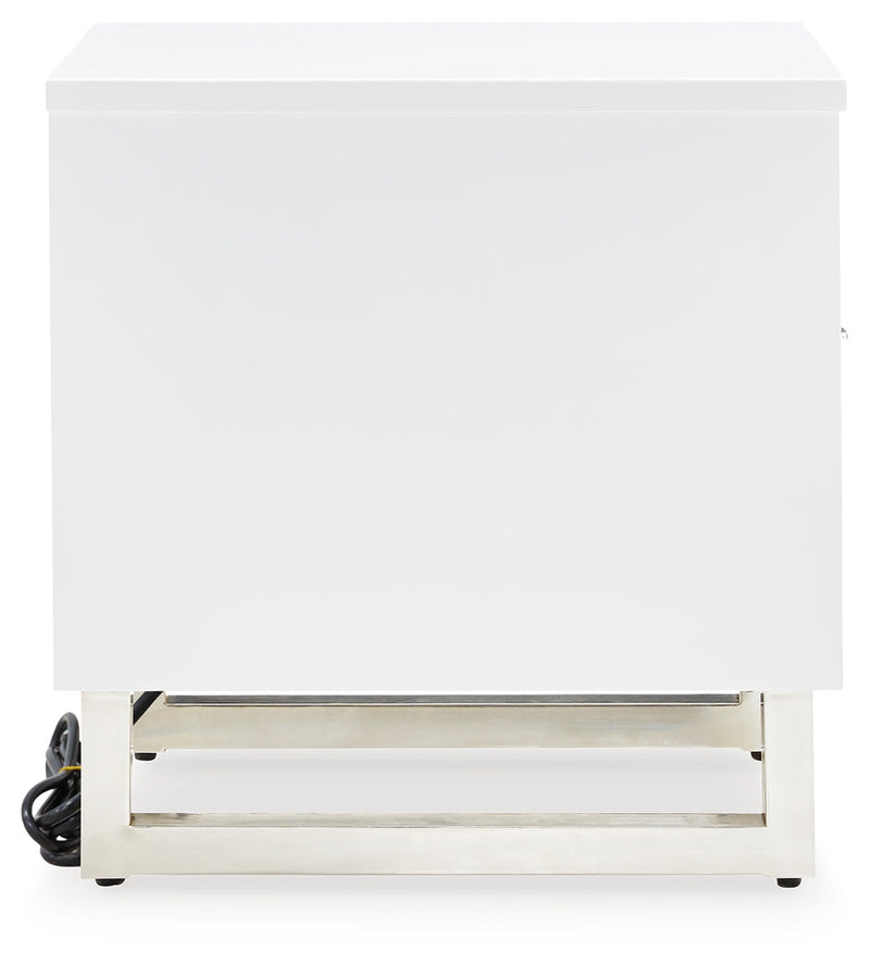 Gardoni White/Black Chairside End Table - T756-7
