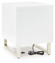 Gardoni White/Black Chairside End Table - T756-7