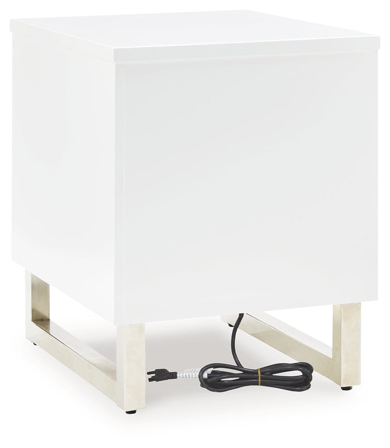 Gardoni White/Black Chairside End Table - T756-7