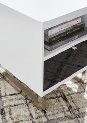 Gardoni White/Black Chairside End Table - T756-7