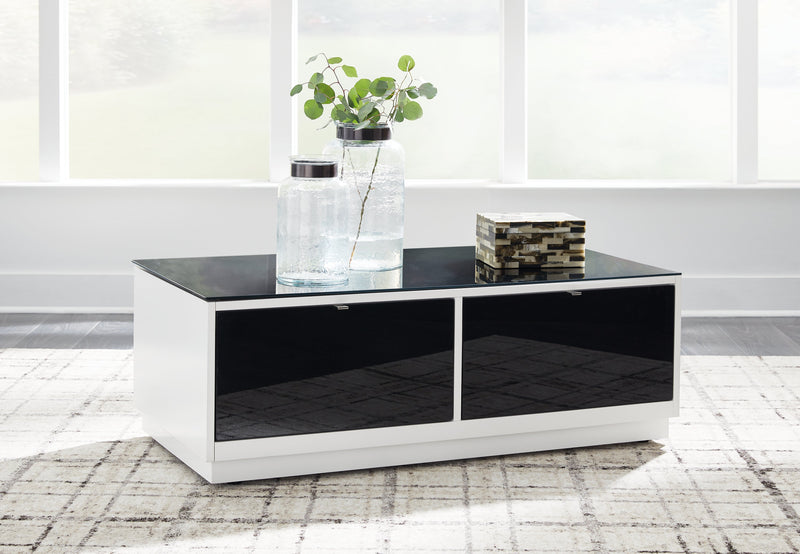 Gardoni White/Black Coffee Table - T756-1