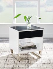 Gardoni White/Black End Table - T756-3