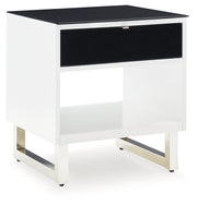 Gardoni White/Black End Table - T756-3
