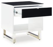 Gardoni White/Black End Table - T756-3