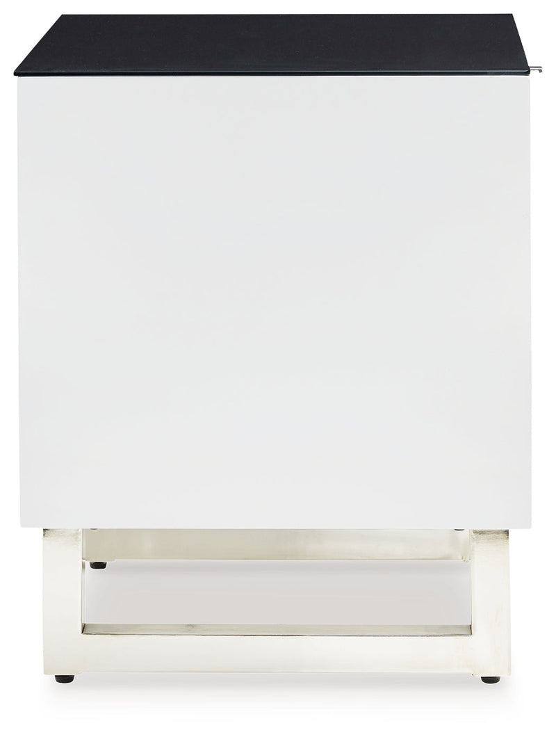 Gardoni White/Black End Table - T756-3