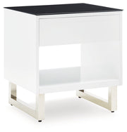 Gardoni White/Black End Table - T756-3