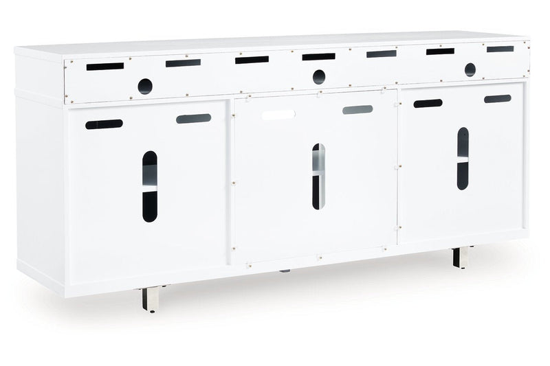 Gardoni White/Black 72" TV Stand with Electric Fireplace - Gate FurnitureTV Stand