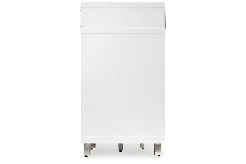 Gardoni White/Black 72" TV Stand with Electric Fireplace - Gate FurnitureTV Stand