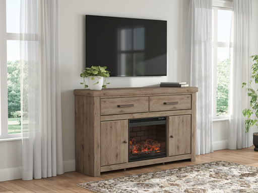 Garistyn Brown 62" TV Stand with Electric Fireplace - W2844W1