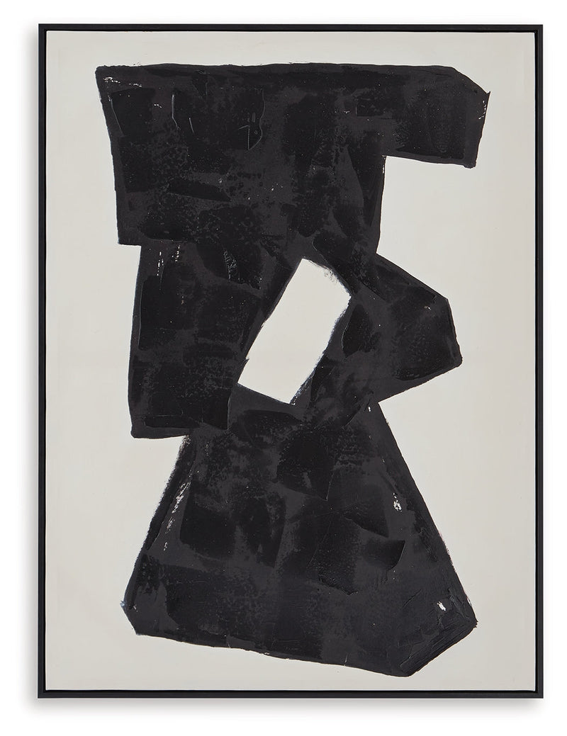 Garviery Black/Cream Wall Art - A8000385