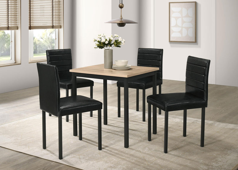 Garza 5-piece Space Saving Rectangular Dining Table Greige Oak - 193980-S5